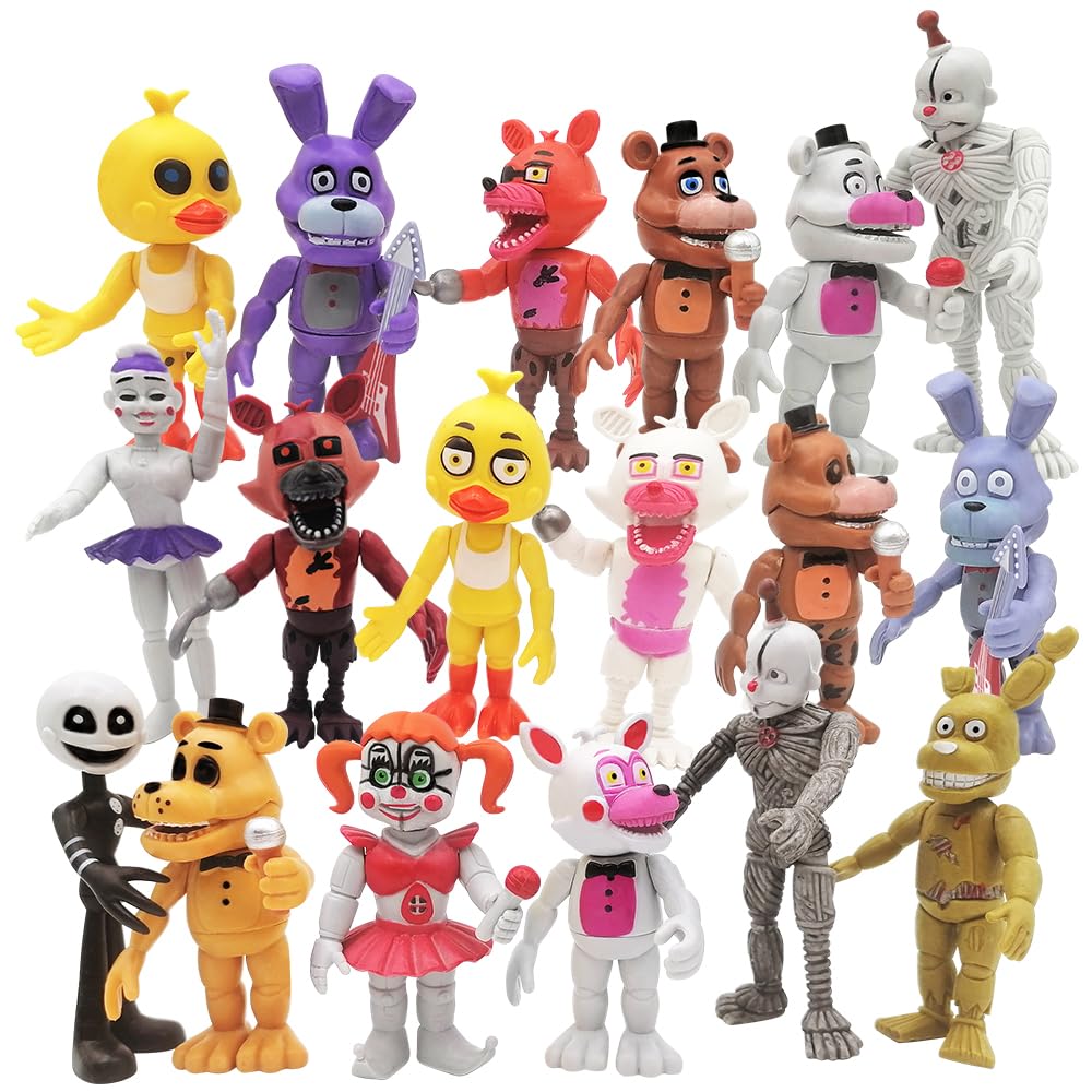 Minaso action figures set: 18 movable characters for imaginative play and display.