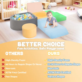 MIND&ACTION ball pit capacity—up to 100 balls for immersive play (balls not included).