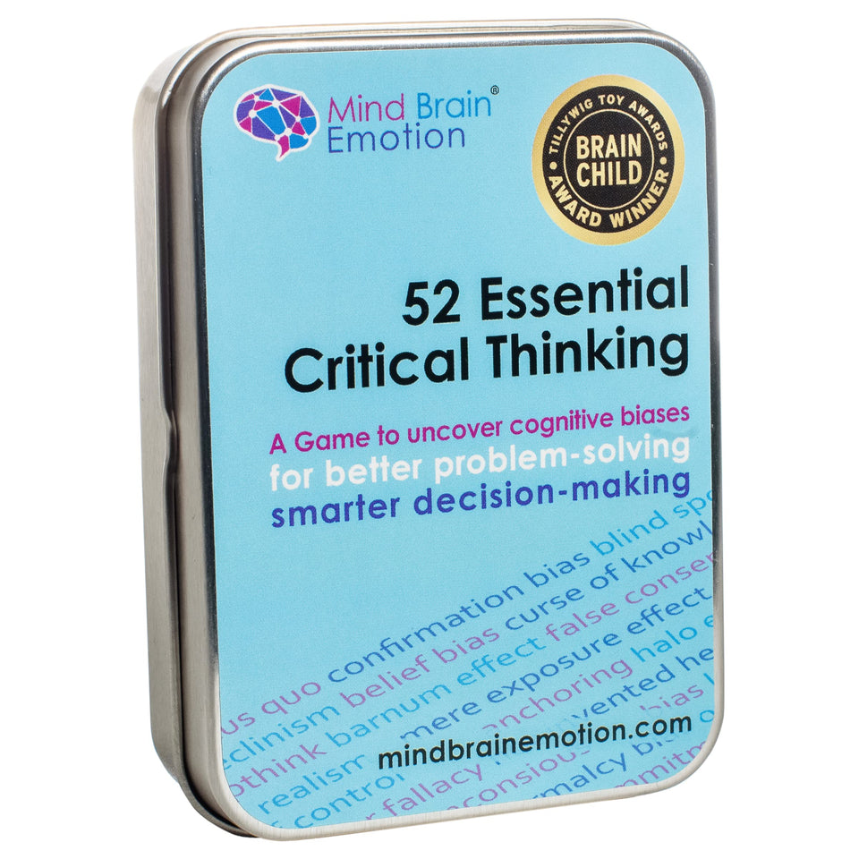 Mind Brain Emotion 52 flashcards cover for bias awareness and thinking practice.