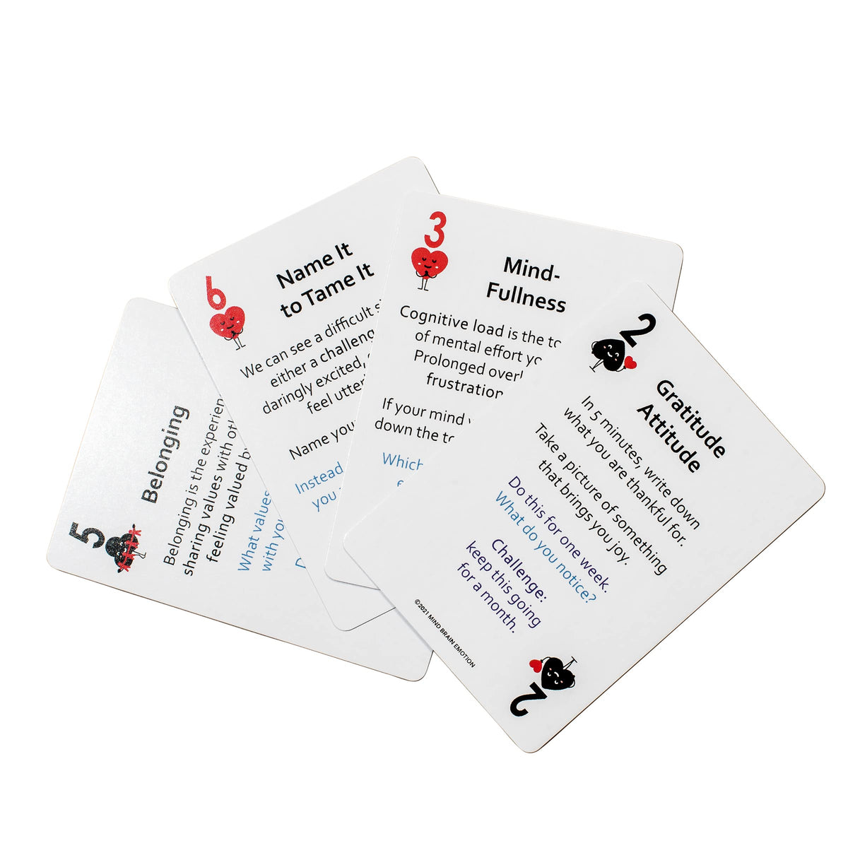 Mind Brain Emotion coping cards for journaling and reflection supporting progress.