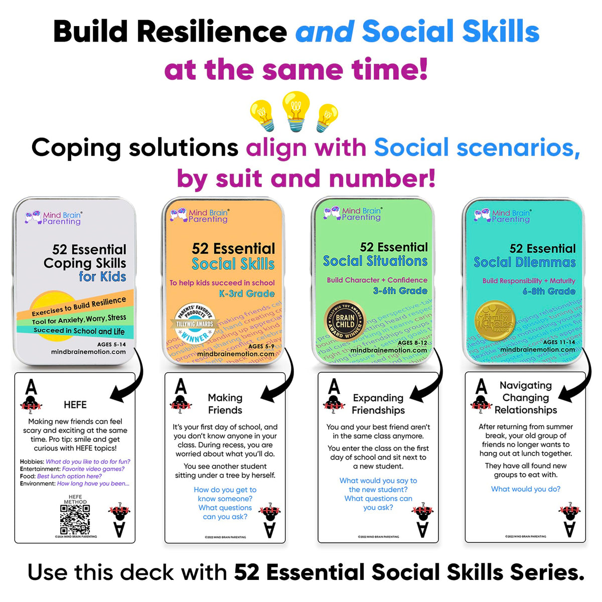 Mind Brain Emotion go fish game supports language and social interaction.