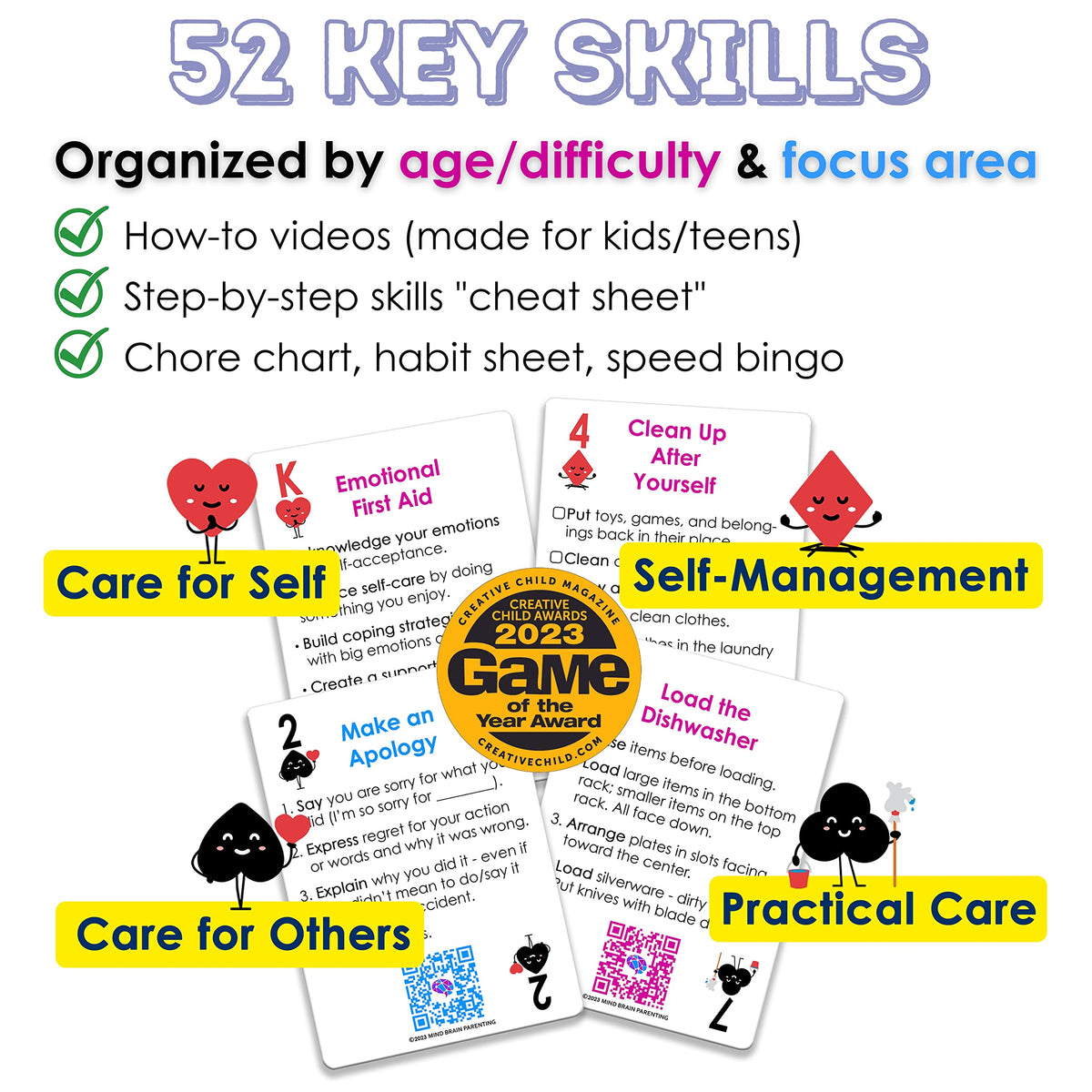 Mind Brain Emotion video-instructions provide simple steps for skills practice.
