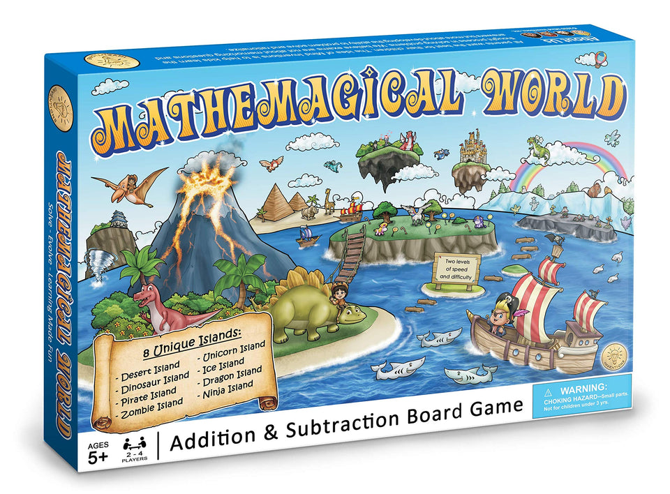 Mind Inventions Mathemagical World Desert Island board boosts addition practice and strategic play