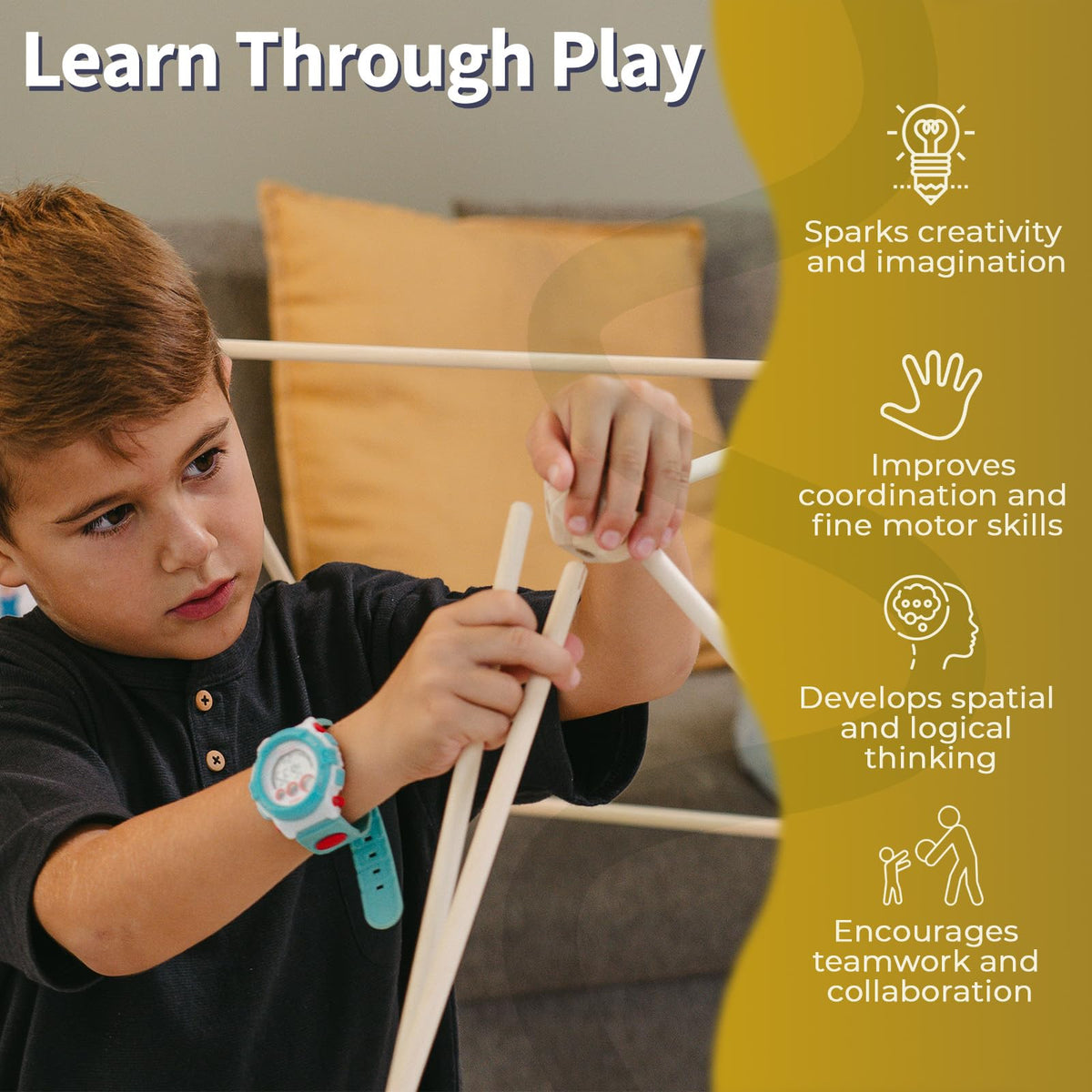 MIND KIDZ indoor tent and castle setup for pretend play.