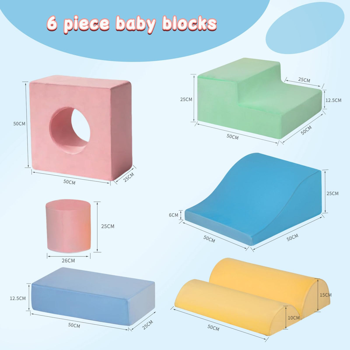 MIND&ACTION bright-color climbing blocks engage toddlers during indoor play.