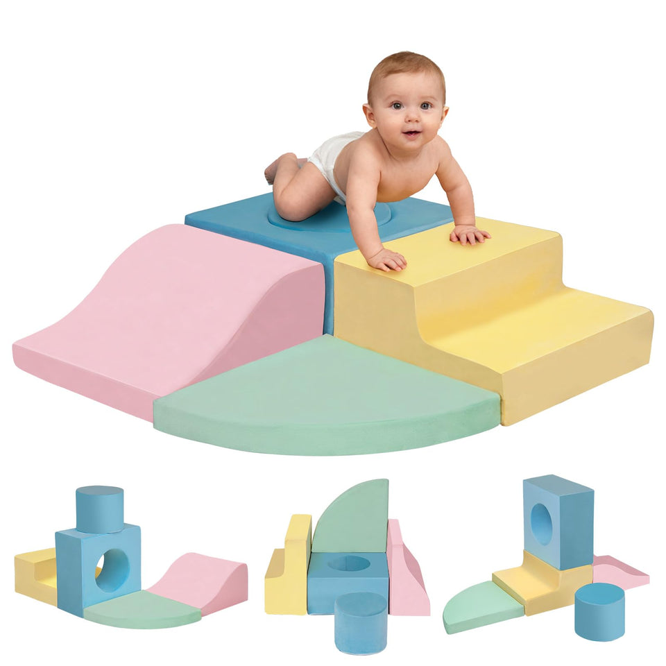 MIND&ACTION foam climbing blocks for toddlers, five-piece set for indoor play