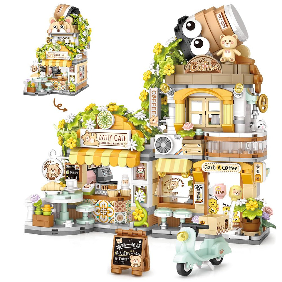 MindBox City Cafe openable coffee shop front for imaginative play.