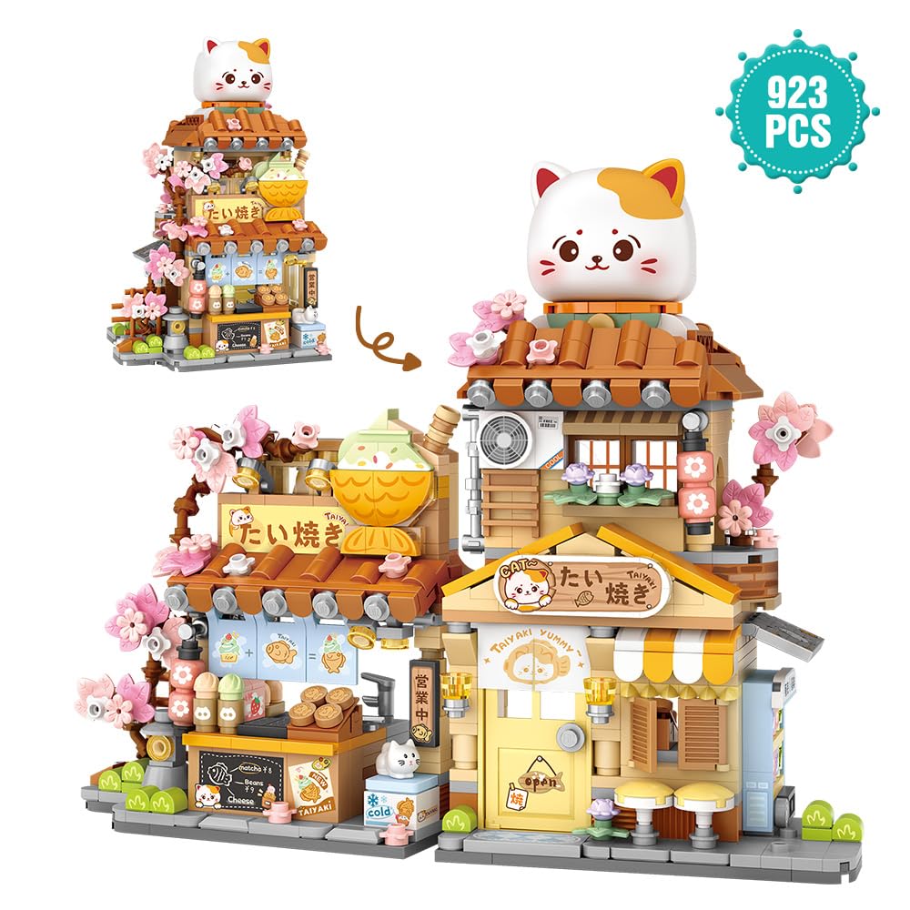 MindBox Lucky Cat Building Set openable shop view encourages imaginative building sessions.