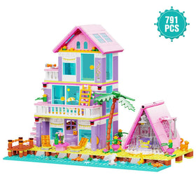 MindBox Seaside House detail includes puppy and accessories for imaginative storytelling.