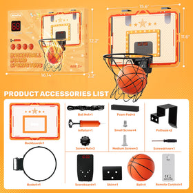 MindPal LED lighting highlights shots for exciting nighttime mini hoops sessions.