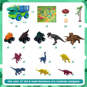 MindPal pull-back dino cars race across the floor for quick play.