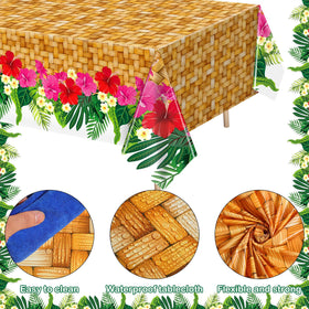 Mindsoft tropical tablecloth waterproof material protects surfaces during outdoor meals.