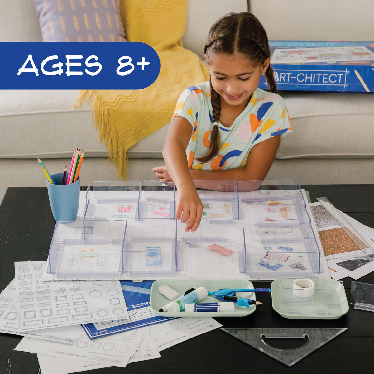 MindWare Art-CHITECT floor plan tiles guide scalable room layouts and proportions