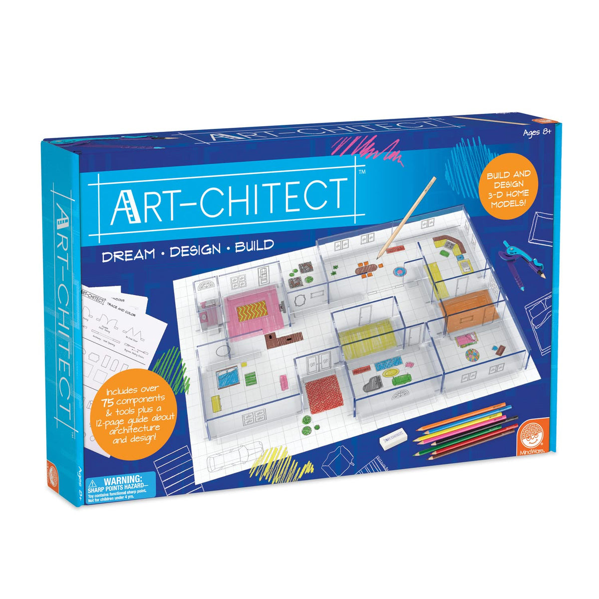 MindWare Art-CHITECT front view of the 3-D home design kit for imaginative architecture exploration