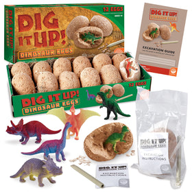 MindWare Dig It Up! packaging shows the dinosaur egg kit for curious explorers.