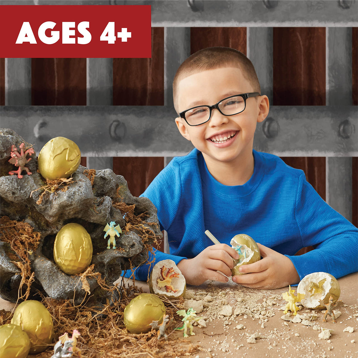 MindWare Dig It Up Dragon Eggs includes chiseling tools for precise excavation