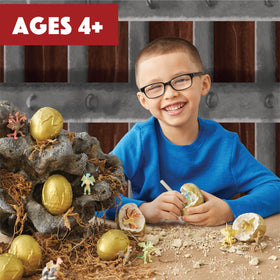 MindWare Dig It Up Dragon Eggs includes chiseling tools for precise excavation