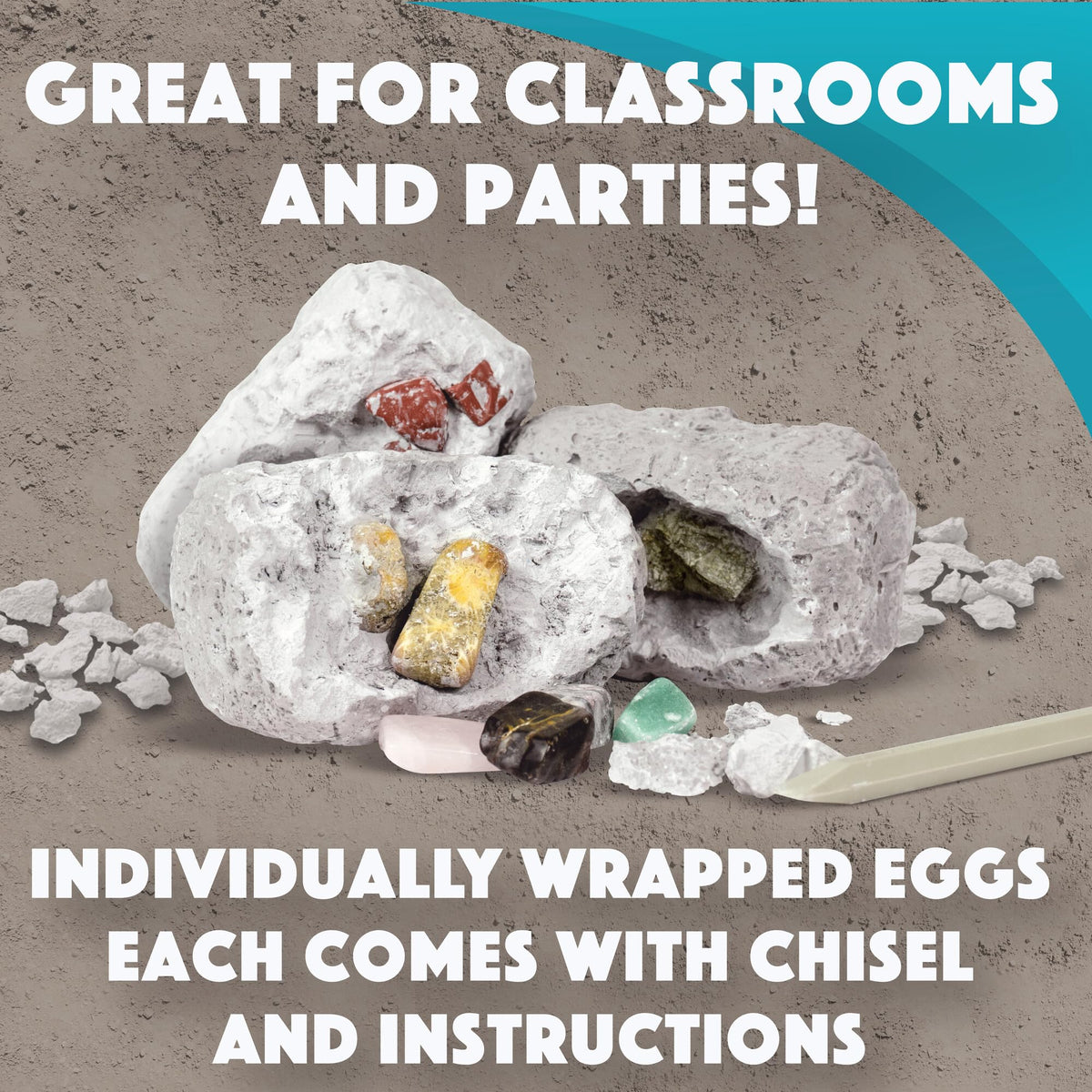 MindWare Dig It Up! Fossils & Minerals classroom setup for group activity.