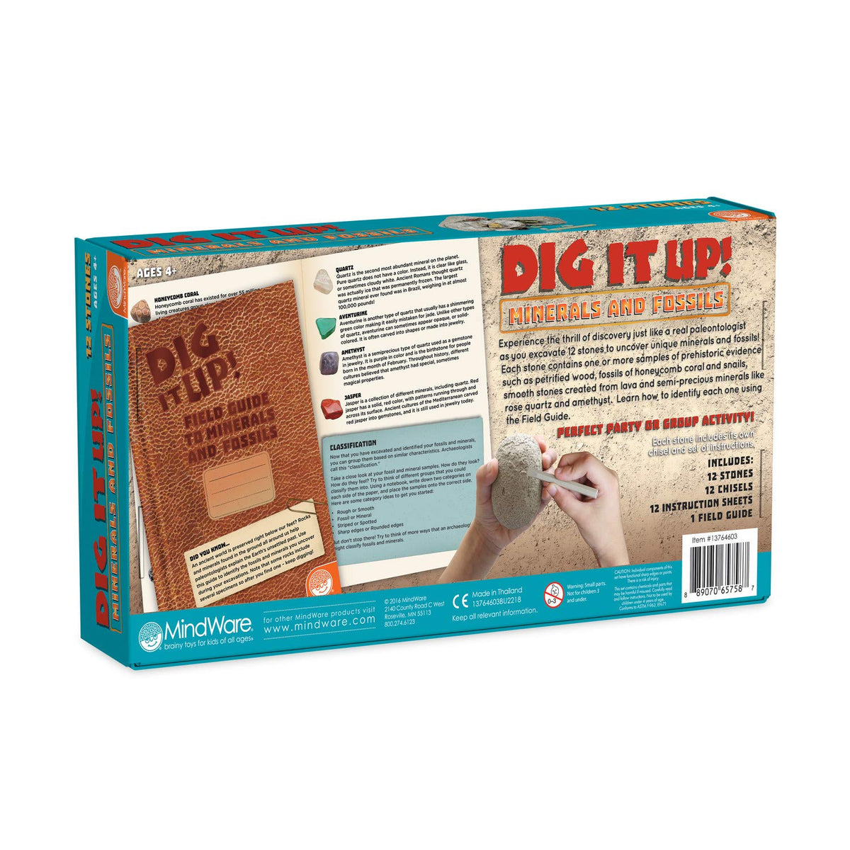MindWare Dig It Up! Fossils & Minerals rinse clay to reveal final specimens.