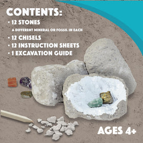 MindWare Dig It Up! Fossils & Minerals tools set enables precise chiseling for young learners.