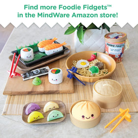 MindWare Foodie Fidgets plastic finger chopsticks, pretend dining accessory for play