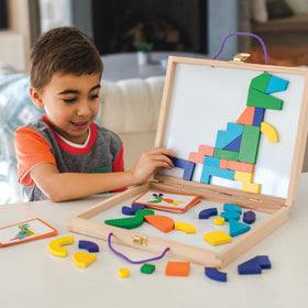 Bright wooden magnetic blocks from MindWare ready for building
