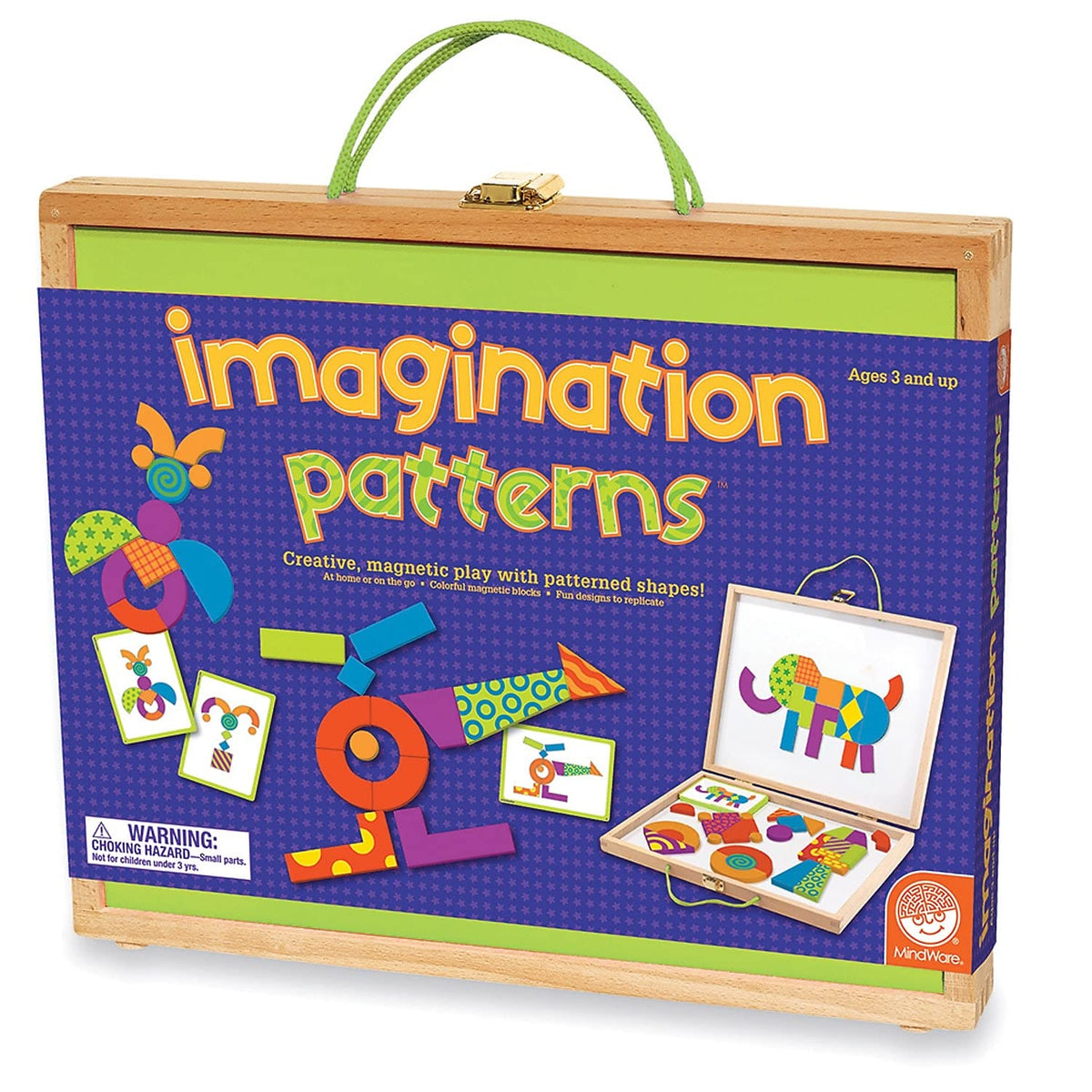 MindWare Imagination Patterns carrying case keeps blocks organized and portable