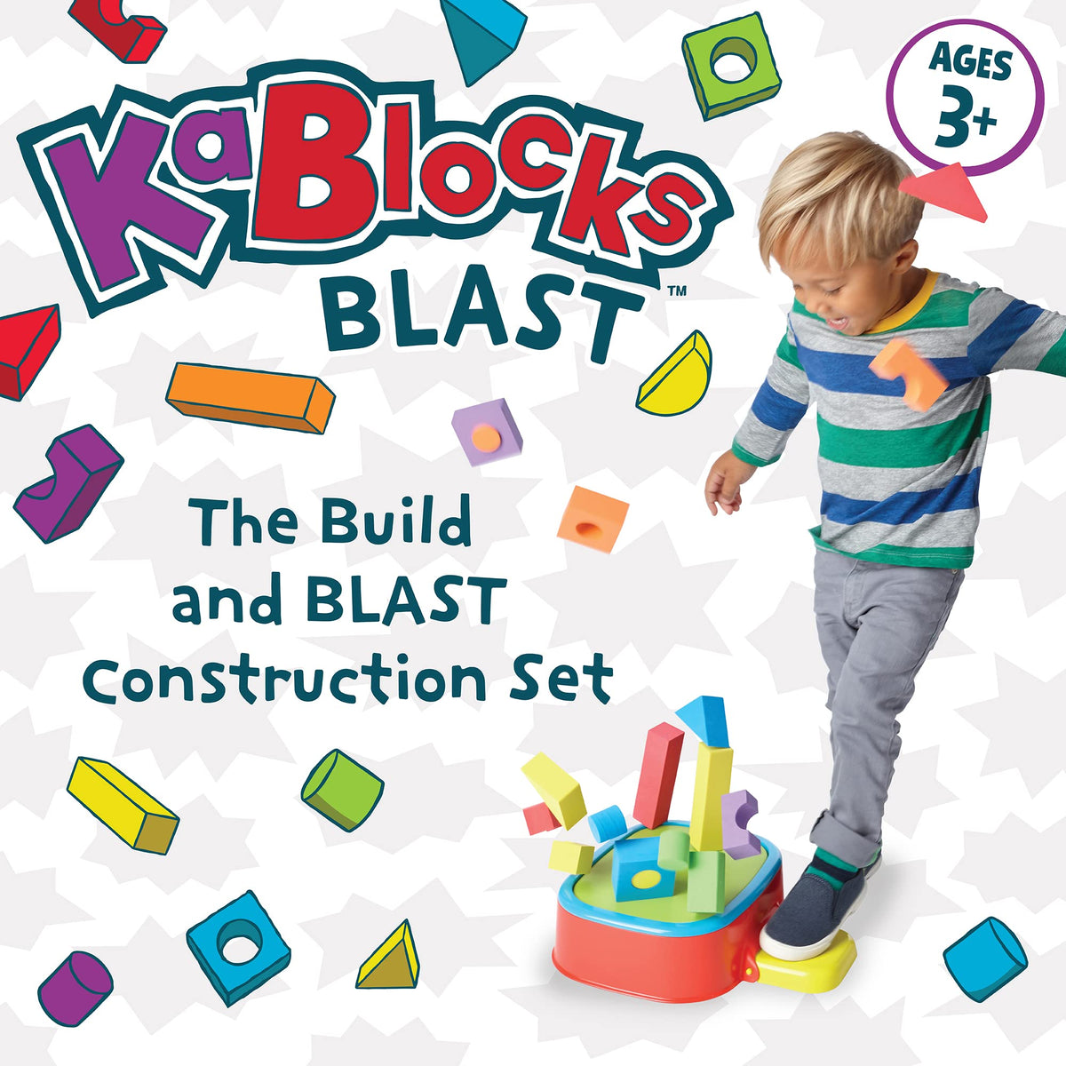 MindWare KaBlocks Blast building platform supports sturdy, tall towers.