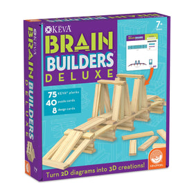 MindWare Keva Brain Builders Deluxe planks stacked into a 3D form for spatial thinking