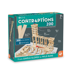 MindWare KEVA Contraptions 200-plank set close-up for precise builds