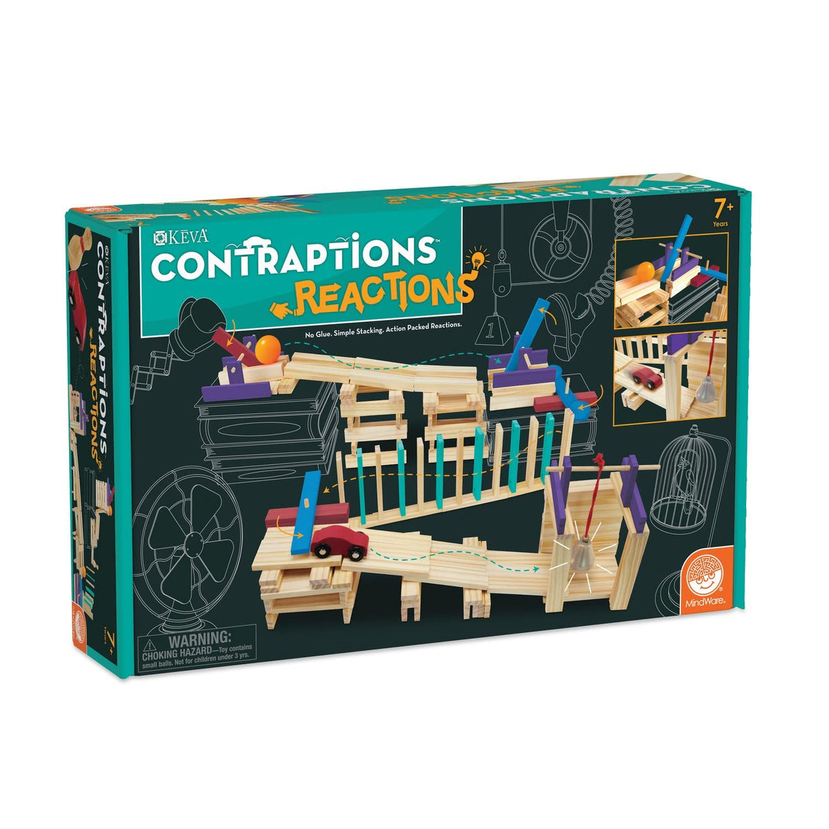 MindWare KEVA Contraptions planks for imaginative free-form building and geometry exploration.