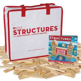 MindWare KEVA Structures 400 planks bag: organized construction set for creative STEM play.