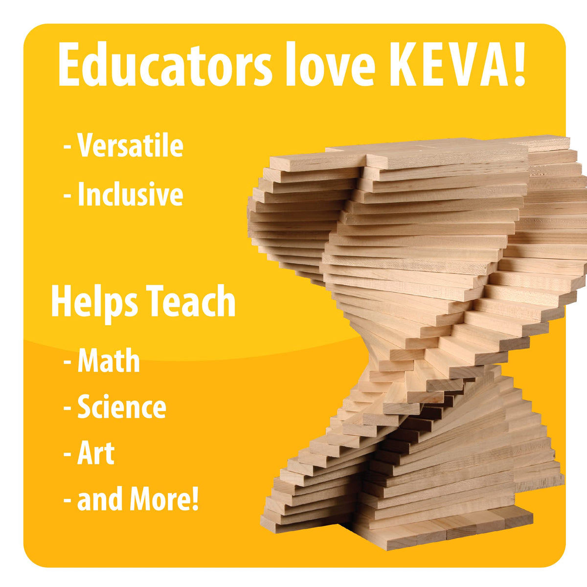 MindWare KEVA Structures maple wood: durable blocks with beautiful grain for long-lasting builds.
