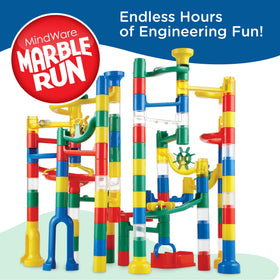 MindWare Marble Run track twists invites kids to explore varied routes and spatial reasoning.