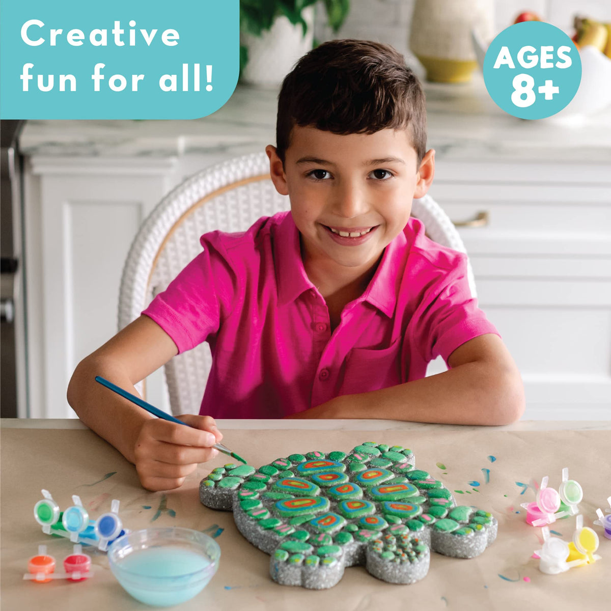 MindWare paint brush and 12 paints enable vibrant color mixing for kids