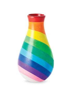 MindWare Paint Your Own Vases vase on shelf displays handmade decor.