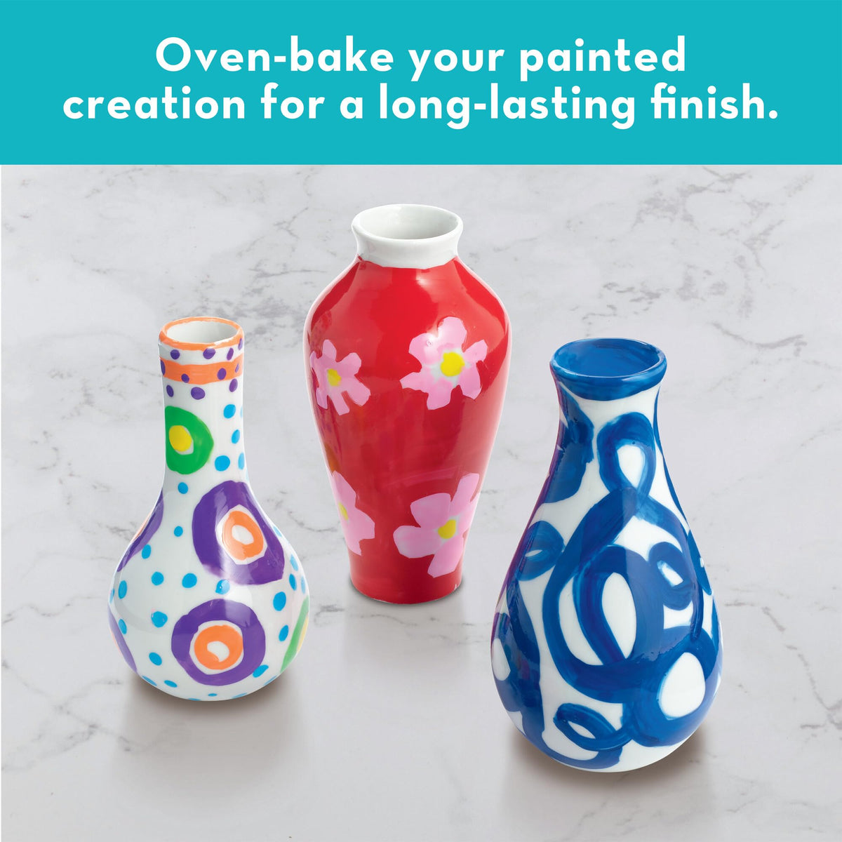 MindWare Paint Your Own Vases family crafting session for creative bonding.