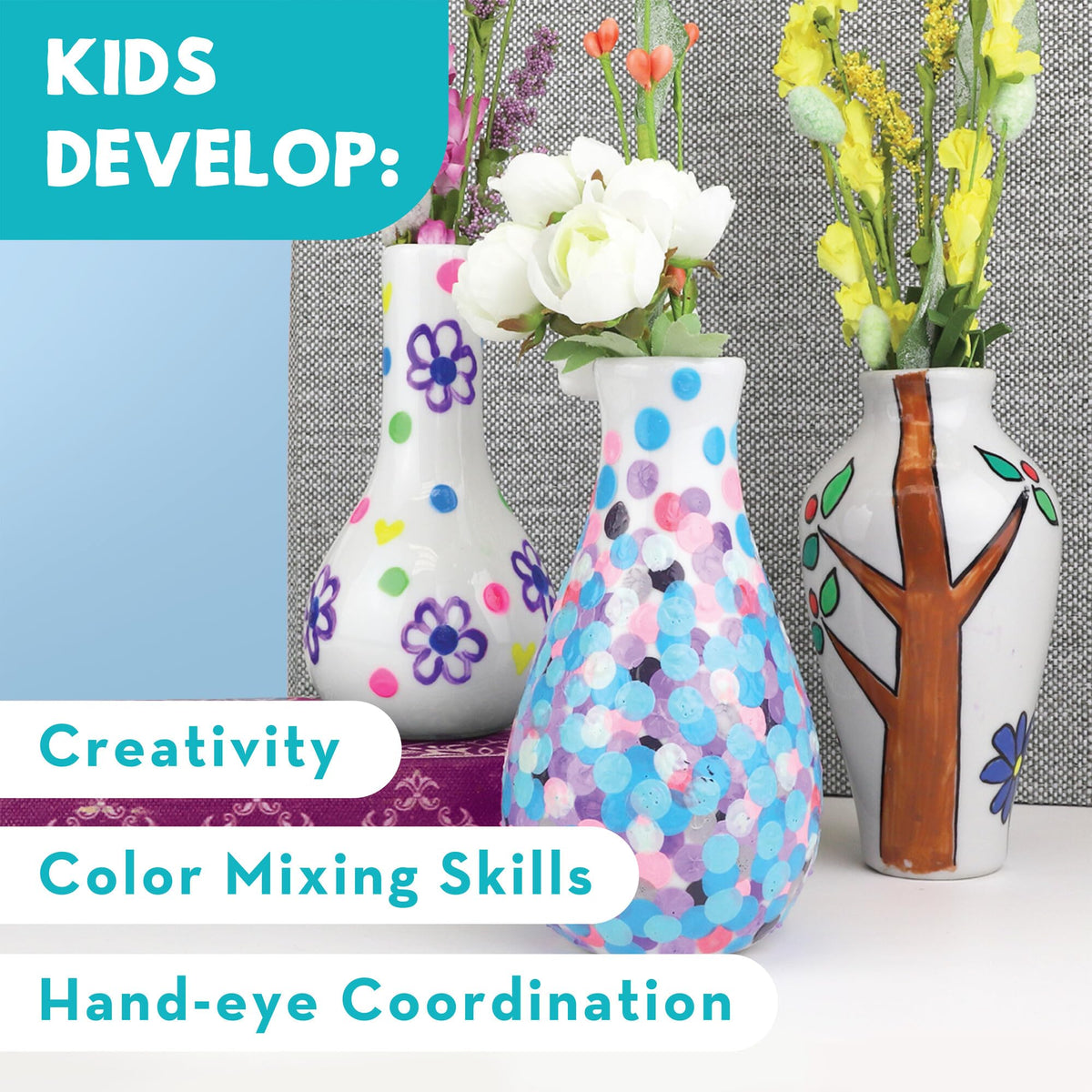 MindWare Paint Your Own Vases Halloween design concept for spooky seasonal vibe.