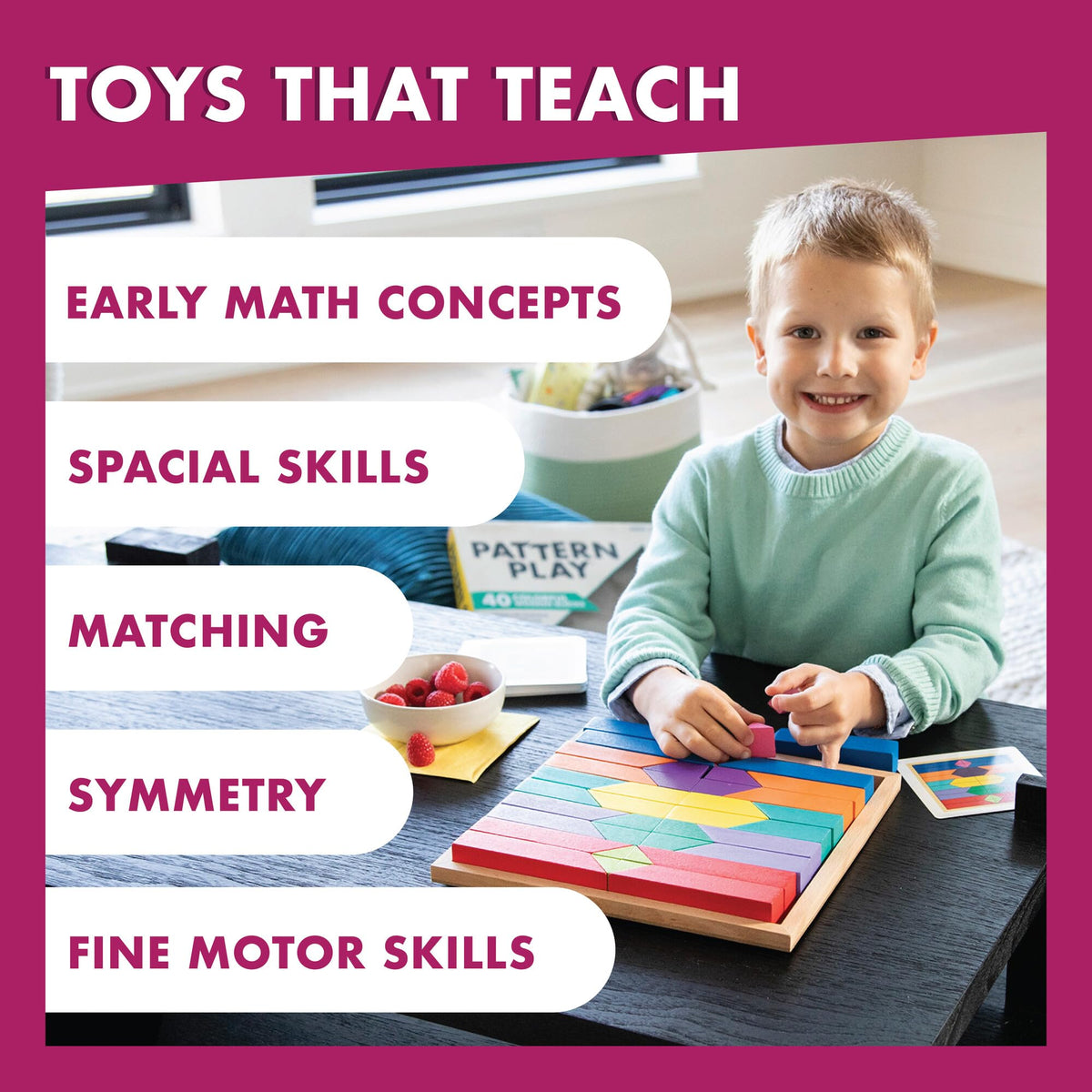MindWare Pattern Play colorful blocks inspire creative, calm play.