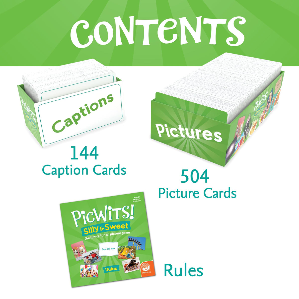 MindWare PicWits quick 30-minute gameplay for four or more players.