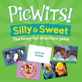 MindWare PicWits caption and judge cards spread for fast rounds.