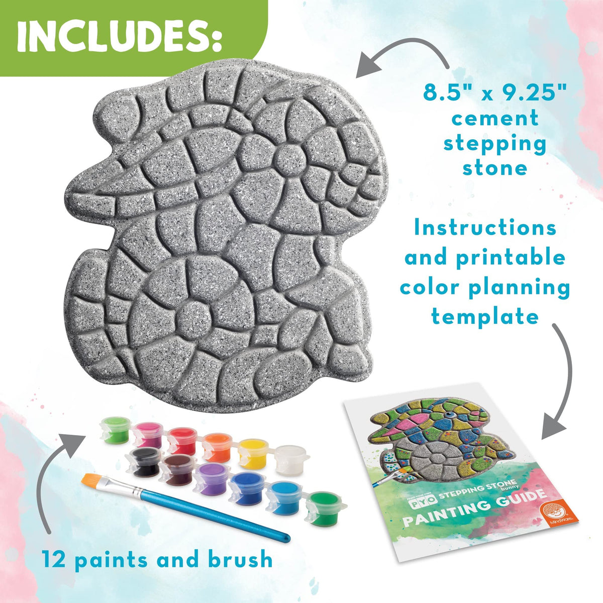 MindWare PYO Bunny mosaic stepping stone close-up showing detailed design.