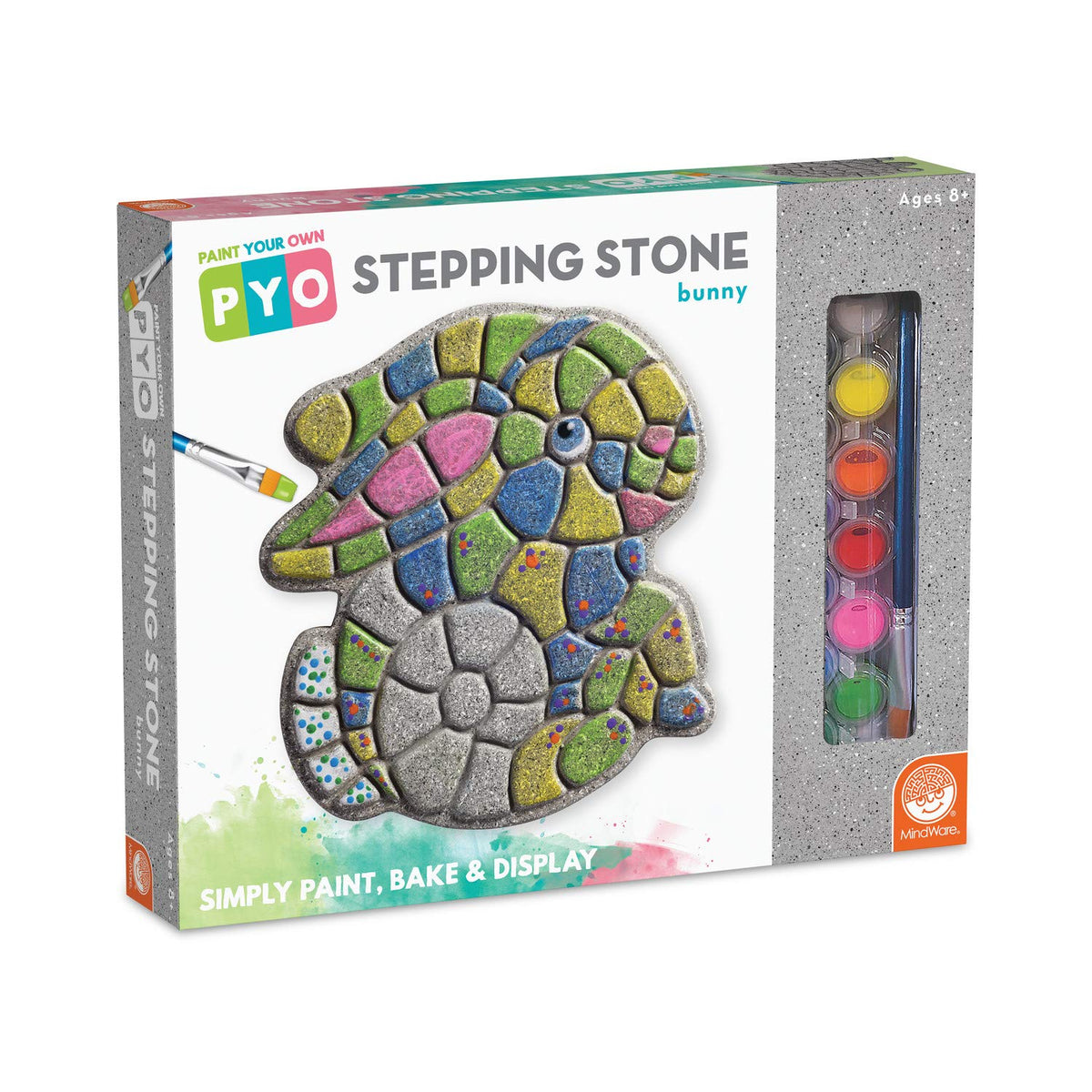 MindWare PYO Bunny stepping stone ready for outdoor garden display.