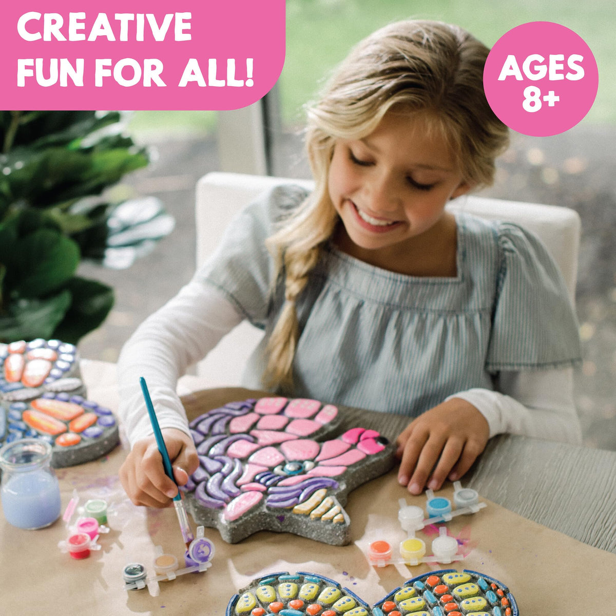 MindWare Paint Your Own Stepping Stone Unicorn brush for precise strokes