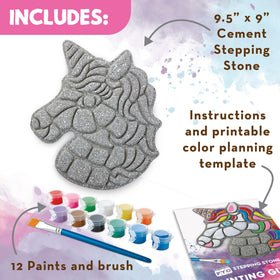MindWare Paint Your Own Stepping Stone Unicorn paints palette for bright color blending