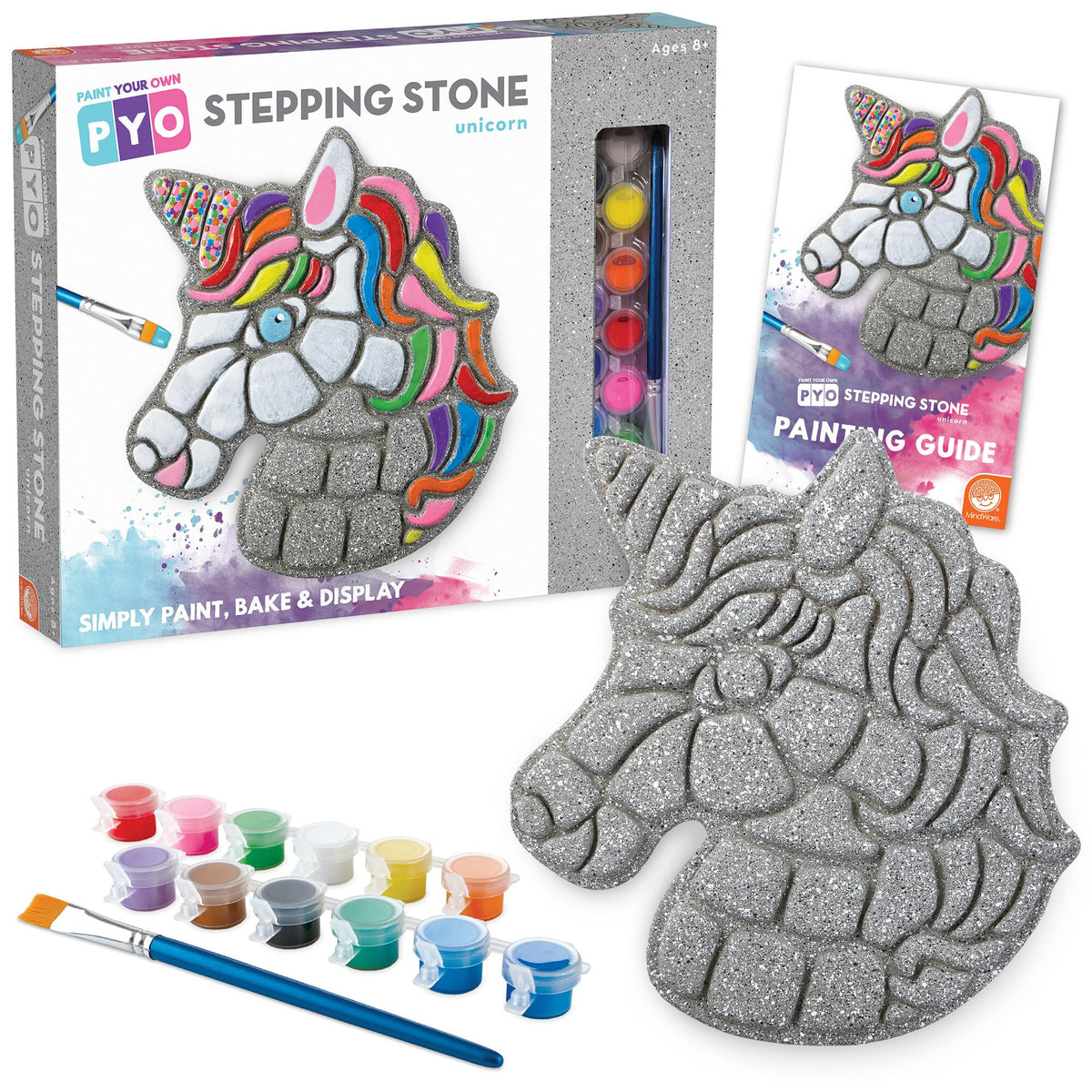 MindWare Paint Your Own Stepping Stone Unicorn in box ready for creativity and play