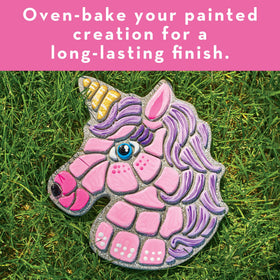 MindWare weather-resistant unicorn stepping stone ready for outdoor display