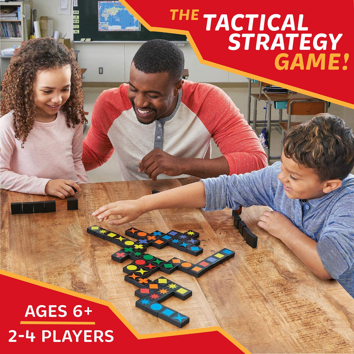 MindWare Qwirkle board during play shows shared decision-making and quick scoring opportunities.