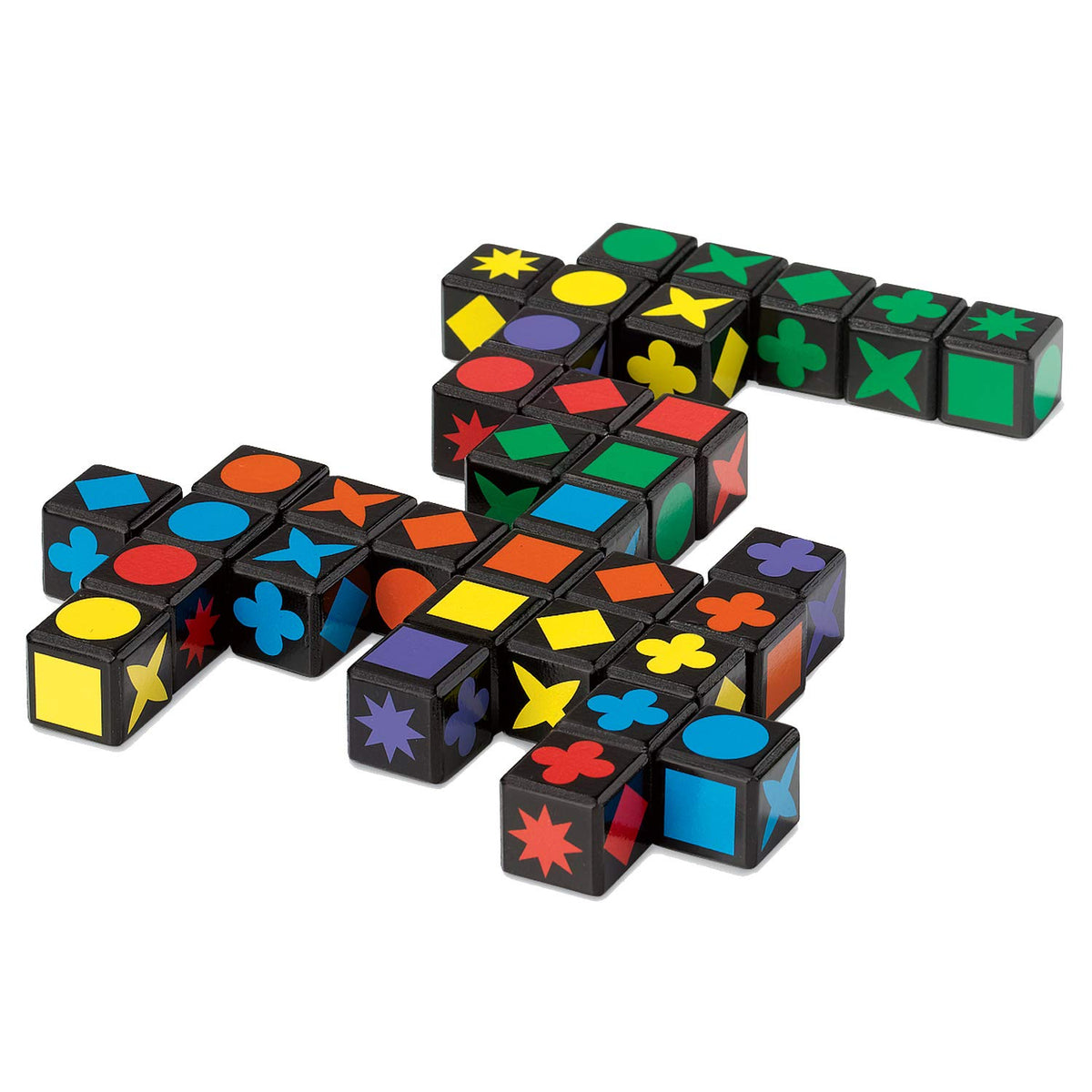 MindWare Qwirkle Cubes suitable for ages 6 and up in homes or classrooms.