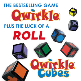 MindWare Qwirkle Cubes packaging shows a family-friendly setup for quick play.
